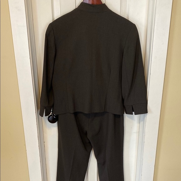 Simon Chang Women's Brown Suit Blazer and Wide Leg Trouser Dress Pant Minimalist - Picture 3 of 16